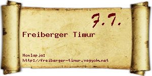 Freiberger Timur névjegykártya